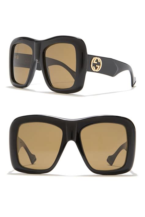 square-frame metal sunglasses gucci|gucci 54mm oversized square sunglasses.